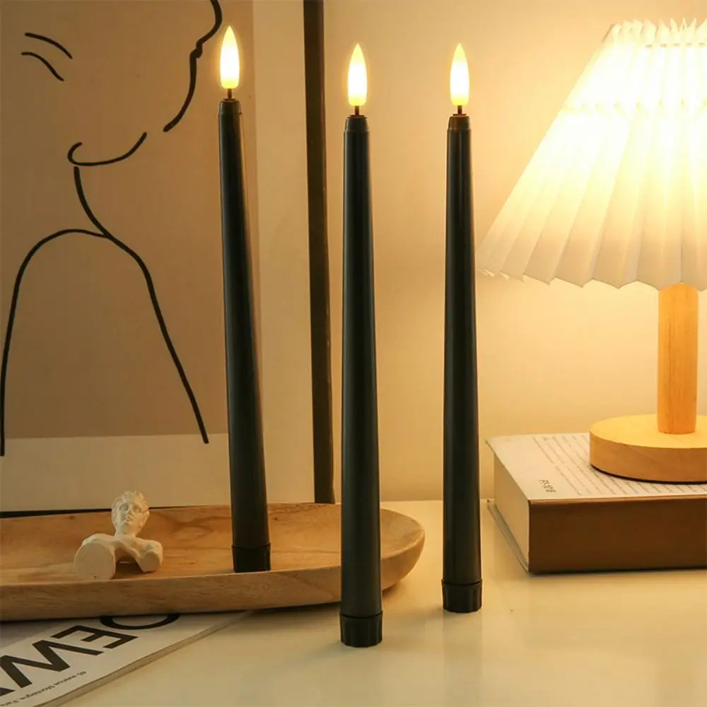 Simulation Led Candles, Battery Operated with Flickering Flame Candlesticks, Tall Creative Flameless Taper Candles Christmas