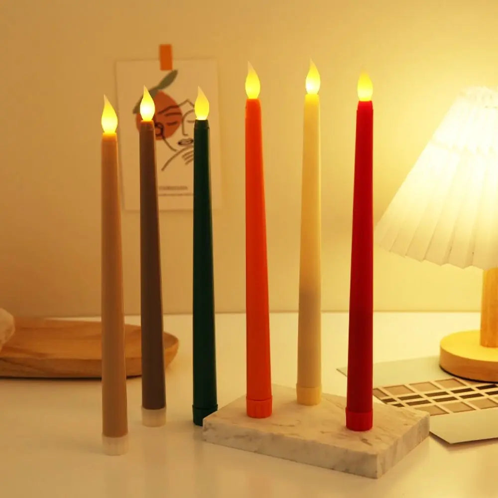 Simulation Led Candles, Battery Operated with Flickering Flame Candlesticks, Tall Creative Flameless Taper Candles Christmas