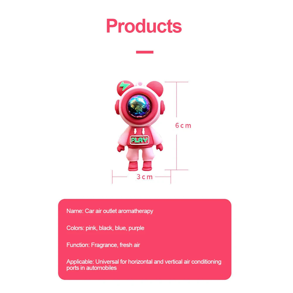 Car Air Freshener Astronaut Vent Clip – Long‑Lasting Fragrance, Decorative Car Accessory, Silicone  Mount